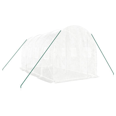 Kasvihuone teräsrungolla valkoinen 8 m² 4x2x2 m