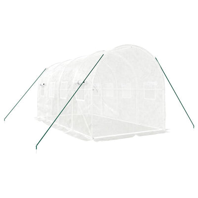 Kasvihuone teräsrungolla valkoinen 8 m² 4x2x2 m