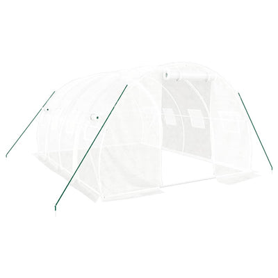 Kasvihuone teräsrungolla valkoinen 12 m² 4x3x2 m