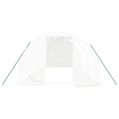 Kasvihuone teräsrungolla valkoinen 12 m² 4x3x2 m
