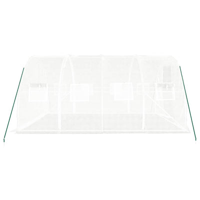 Kasvihuone teräsrungolla valkoinen 12 m² 4x3x2 m