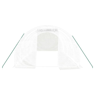 Kasvihuone teräsrungolla valkoinen 18 m² 6x3x2 m