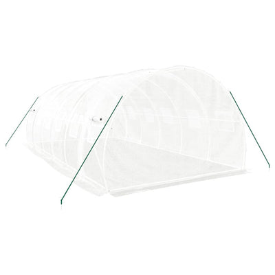 Kasvihuone teräsrungolla valkoinen 18 m² 6x3x2 m