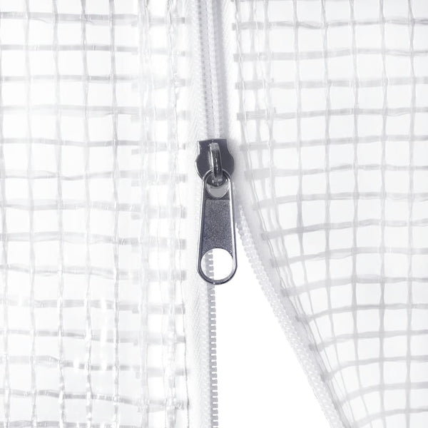 Kasvihuone teräsrungolla valkoinen 24 m² 8x3x2 m