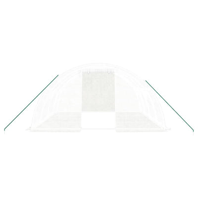 Kasvihuone teräsrungolla valkoinen 16 m² 4x4x2 m