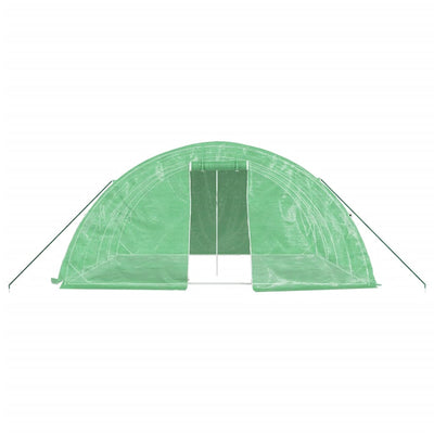 Kasvihuone teräsrungolla vihreä 20 m² 5x4x2,3 m