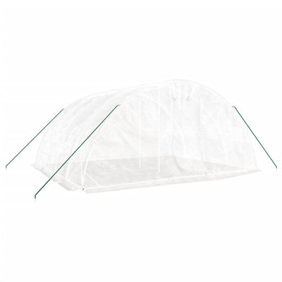Kasvihuone teräsrungolla valkoinen 20 m² 5x4x2,3 m