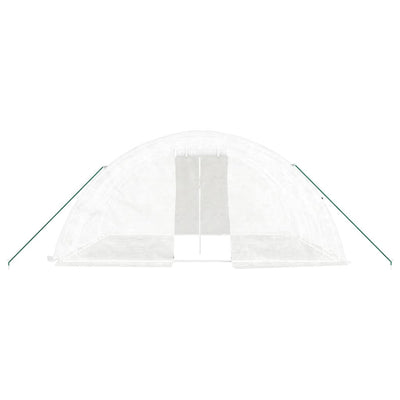 Kasvihuone teräsrungolla valkoinen 20 m² 5x4x2,3 m