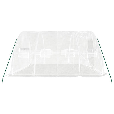 Kasvihuone teräsrungolla valkoinen 20 m² 5x4x2,3 m