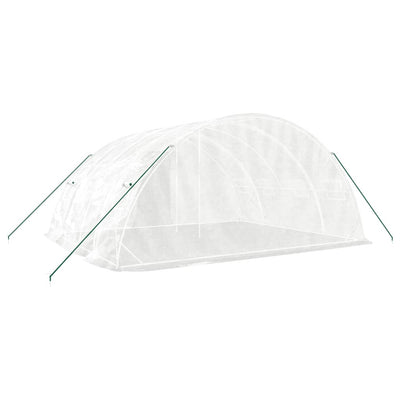 Kasvihuone teräsrungolla valkoinen 20 m² 5x4x2,3 m