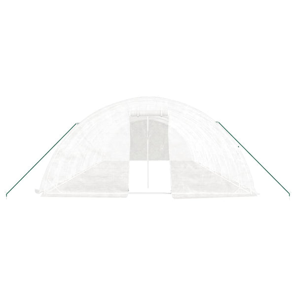 Kasvihuone teräsrungolla valkoinen 50 m² 10x5x2,3 m