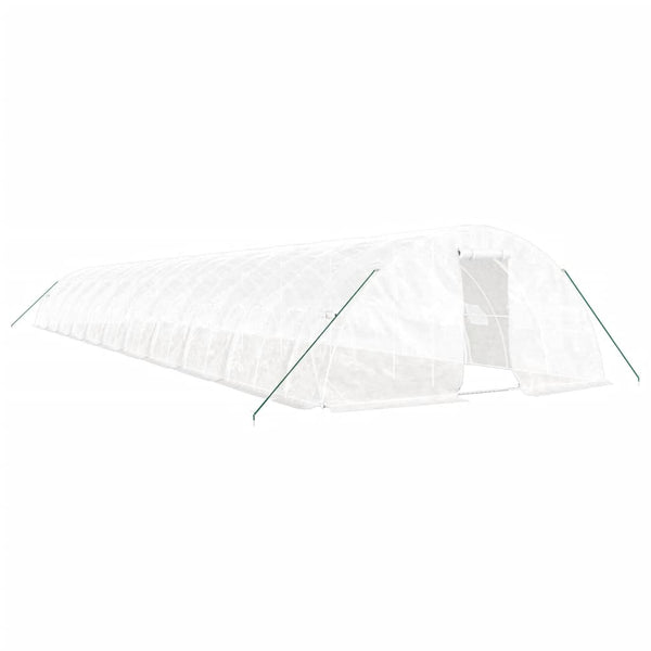 Kasvihuone teräsrungolla valkoinen 110 m² 22x5x2,3 m