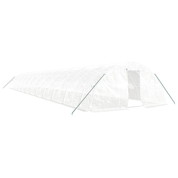 Kasvihuone teräsrungolla valkoinen 120 m² 24x5x2,3 m