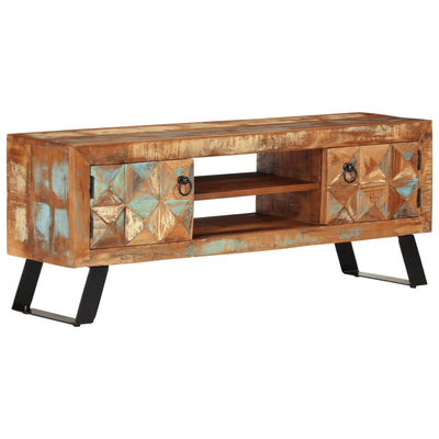 TV-taso 112x30x45 cm kierrätetty täyspuu