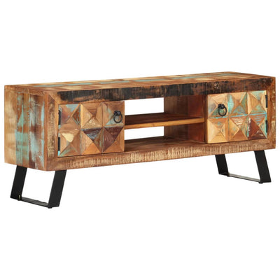 TV-taso 112x30x45 cm kierrätetty täyspuu