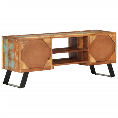 TV-taso 112x30x45 cm kierrätetty täyspuu