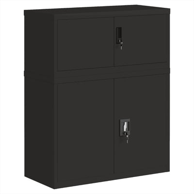 Arkistokaappi musta 90x40x110 cm teräs