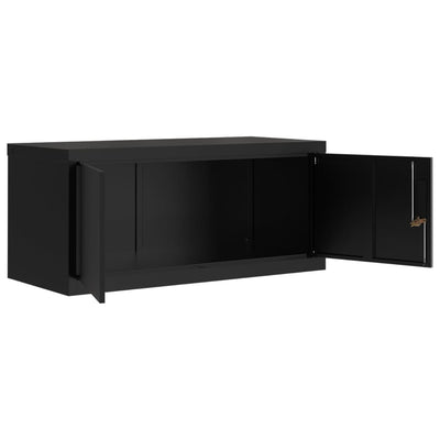 Arkistokaappi musta 90x40x110 cm teräs