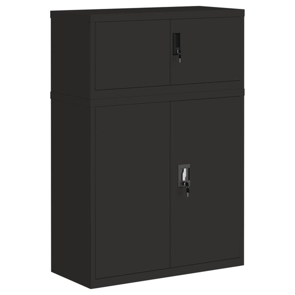 Arkistokaappi musta 90x40x130 cm teräs