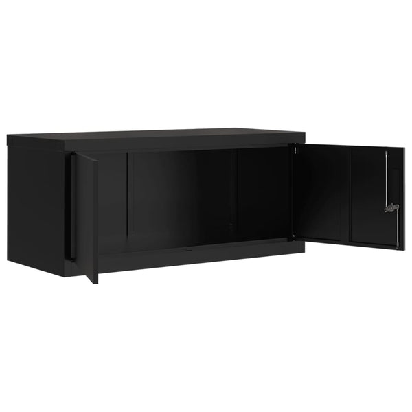 Arkistokaappi musta 90x40x130 cm teräs