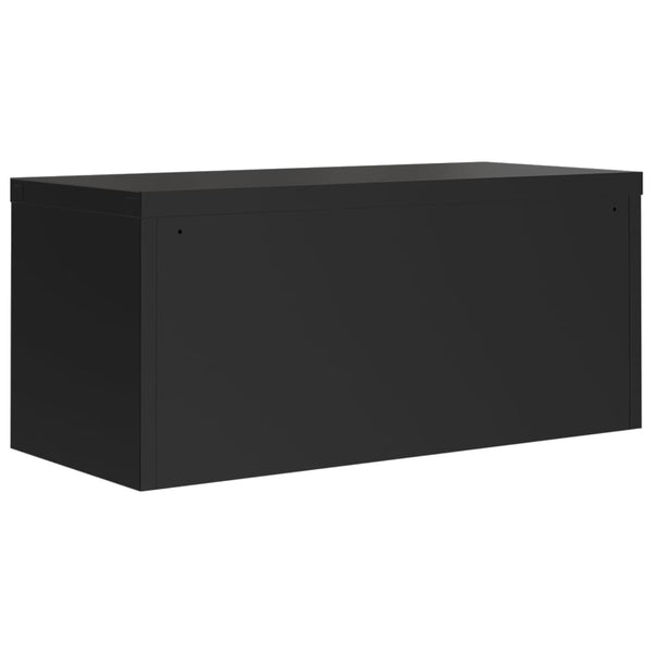 Arkistokaappi musta 90x40x220 cm teräs