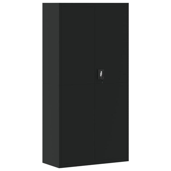 Arkistokaappi musta 90x40x220 cm teräs