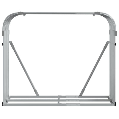 Polttopuuteline vaaleanharmaa 120x45x100 cm galvanoitu teräs