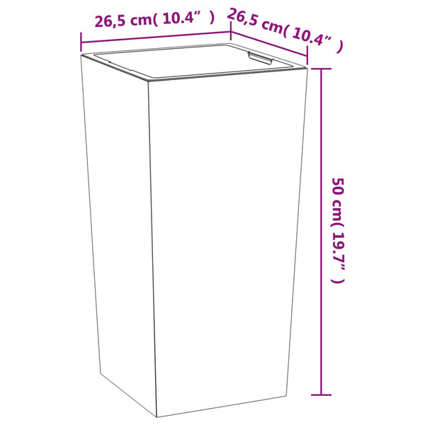Kukkalaatikko irrotettava sisus antras 11/26,5 l PP betonityyli