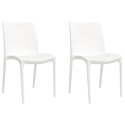 Puutarhatuolit 2 kpl valkoinen 50x46x80 cm polypropeeni