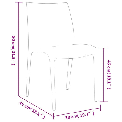 Puutarhatuolit 2 kpl valkoinen 50x46x80 cm polypropeeni