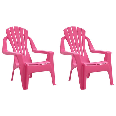 Puutarhatuolit 2 kpl lapsille pinkki 37x34x44 cm PP puutyyli