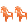 Puutarhatuolit 2 kpl lapsille oranssi 37x34x44 cm PP puutyyli