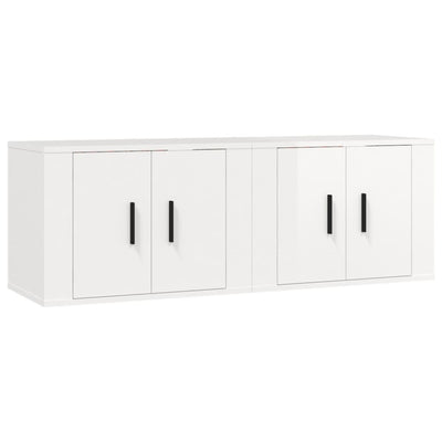 Seinäkiinnitettävät TV-kaapit 2kpl korkeakiilto 57x34,5x40 cm