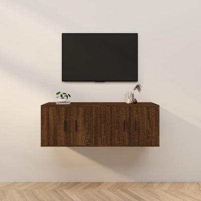 Ruskea tammi seinäkiinnitettävät tv-kaapit Tarr 57x34,5x40cm (2 kpl)