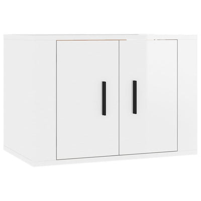 TV-tasot seinälle 3 kpl korkeakiilto valkoinen 57x34,5x40 cm