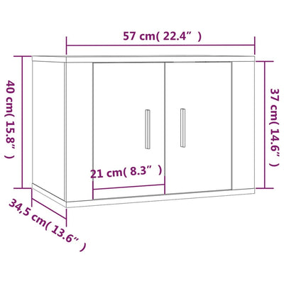 TV-tasot seinälle 3 kpl korkeakiilto valkoinen 57x34,5x40 cm