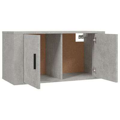 Seinäkiinnitettävät TV-kaapit 2 kpl betoninharmaa 80x34,5x40 cm