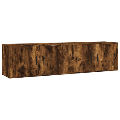 Seinäkiinnitettävät TV-kaapit 2 kpl savutammi 80x34,5x40 cm