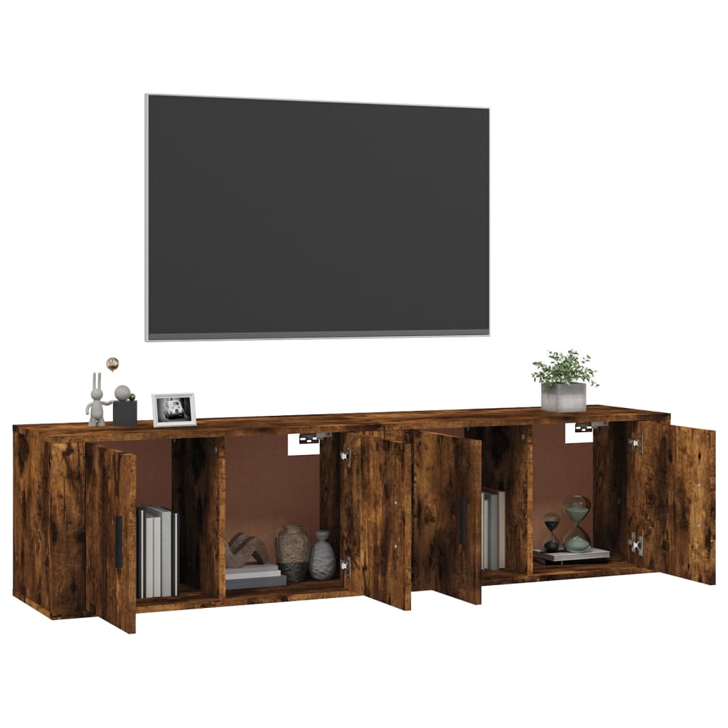 Savutammi seinäkiinnitettävät tv-kaapit Tarr 80x34,5x40cm (2 kpl)
