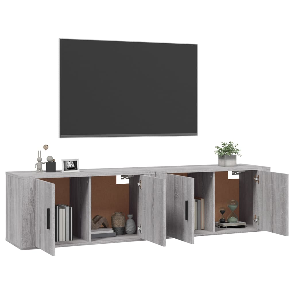 Harmaa seinäkiinnitettävät tv-kaapit Tarr 80x34,5x40cm (2 kpl sonoma)