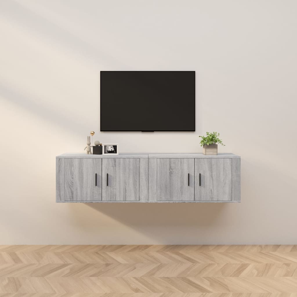 Harmaa seinäkiinnitettävät tv-kaapit Tarr 80x34,5x40cm (2 kpl sonoma)