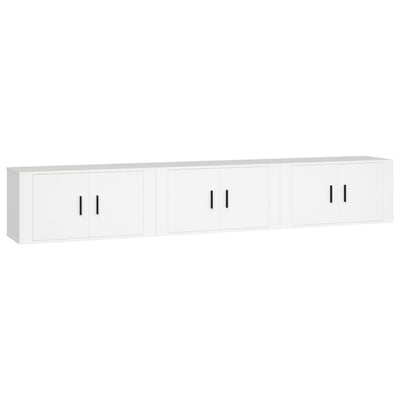 Seinäkiinnitettävät TV-kaapit 3 kpl valkoinen 80x34,5x40 cm