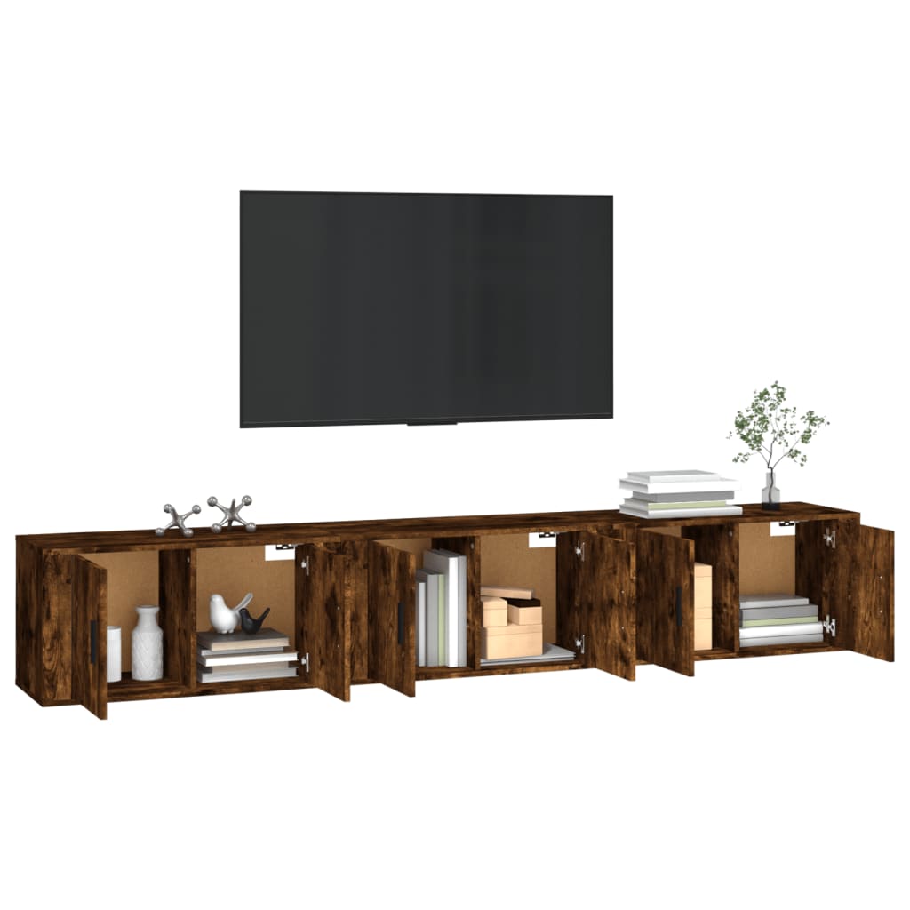 Savutammi seinäkiinnitettävät tv-kaapit Tarr 80x34,5x40cm (3 kpl)