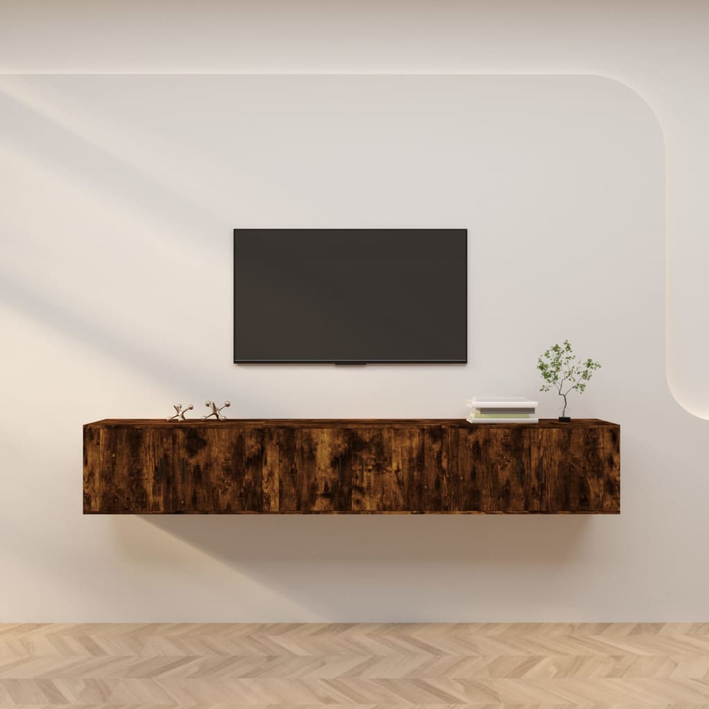 Savutammi seinäkiinnitettävät tv-kaapit Tarr 80x34,5x40cm (3 kpl)