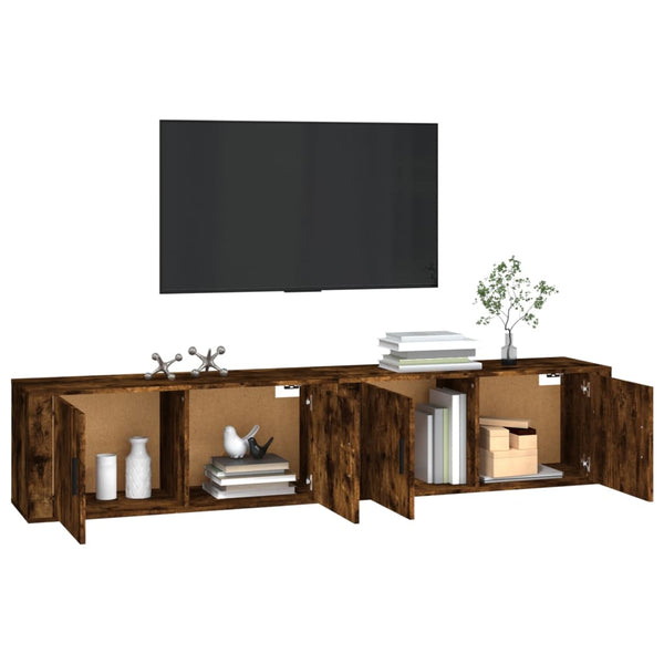 Seinäkiinnitettävät TV-kaapit 2 kpl savutammi 100x34,5x40 cm
