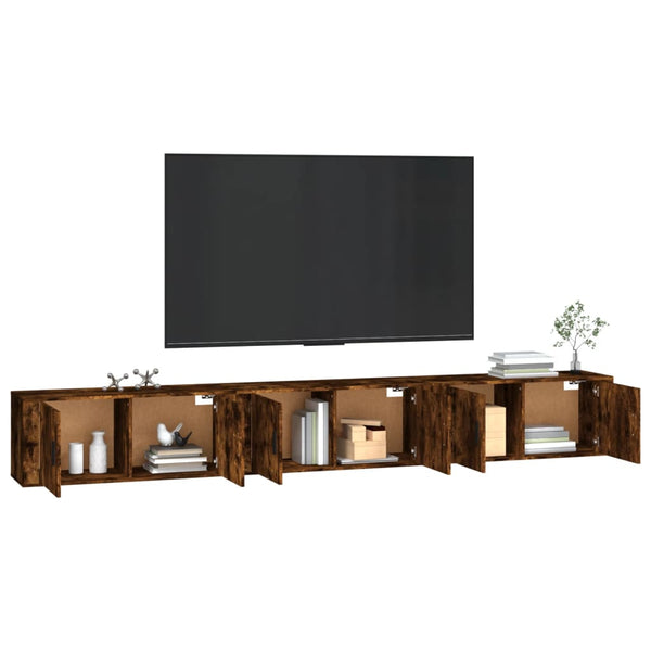 Seinäkiinnitettävät TV-kaapit 3 kpl savutammi 100x34,5x40 cm