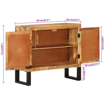 Senkki 80x30x71 cm täysi karkea mangopuu ja metalli