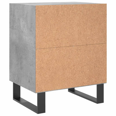 Yöpöydät 2 kpl betoninharmaa 40x30x50 cm tekninen puu