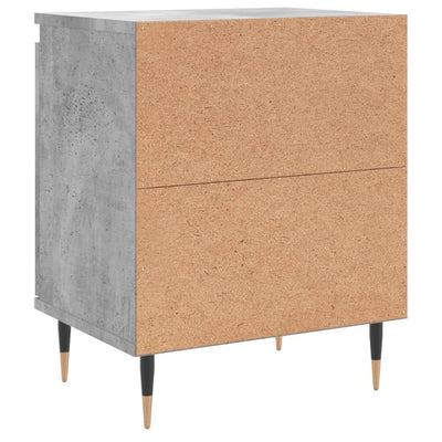 Yöpöydät 2 kpl betoninharmaa 40x30x50 cm tekninen puu