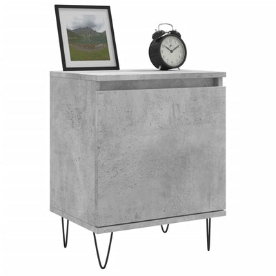 Yöpöydät 2 kpl betoninharmaa 40x30x50 cm tekninen puu